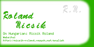 roland micsik business card